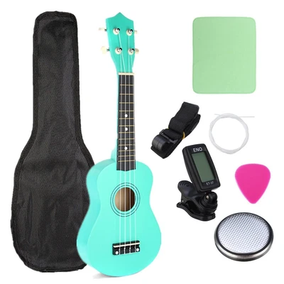 $65.66 • Buy Ukulele 21  Beginner Ukelele Bundle Kit Tuner String Strap All Inclusive Set