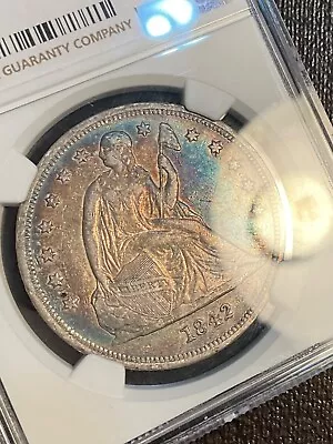 Ngc Xf40 1842 Seated Dollar Outstanding Color Wow Coin!! • $990