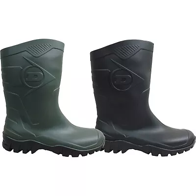 Mens Gents New Dunlop Short Calf Wellies Wellington Rain Garden Muck Boots Size • £11.99