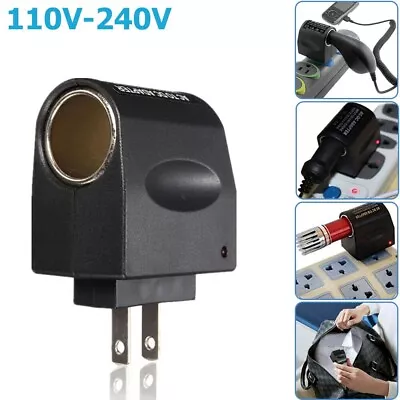 AC Wall Outlet To 12V DC Car Cigarette Lighter Converter Socket Adapter US Plug • $3.99