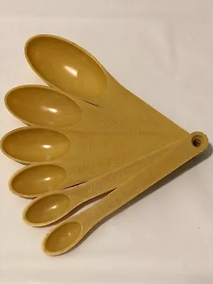 Vintage Foley Measuring Spoon Full Set 6 TBSP TSP Mustard Yellow Harvest Gold • $12.99