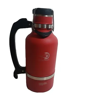 $34.99 • Buy Drinktanks 64oz Vacuum Insulated Growler Durable Leakproof RED Camping Hiking 