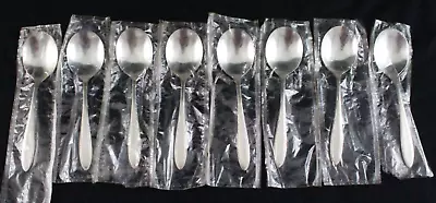 Set (8) Vintage Oneida Nobility Silverplate Reverie Round Bowl Soup Spoons NOS • $15