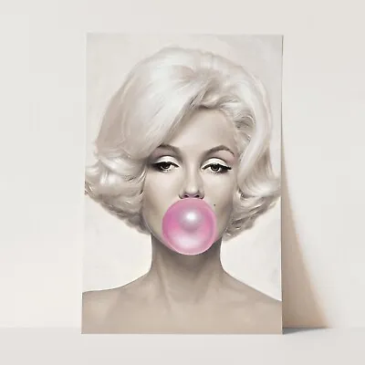 Marilyn Monroe Blowing Pink Bubble Gum 1950s Girls Movies Wall Art Poster Print • $44