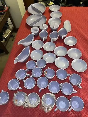 44Pcs VINTAGE ROYALON MELMAC  PLATES CUPS BOWLS PURPLE DINNERWARE SET • $69.99