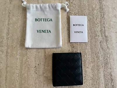 Bottega Veneta Intrecciato Slim Bi-Fold Wallet Blue New • $295