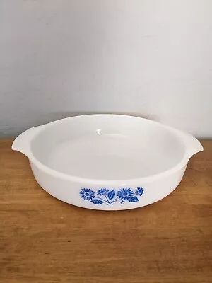 Vintage Fire King   Blue Corn Flower Pattern  Round Bake Pan • $8