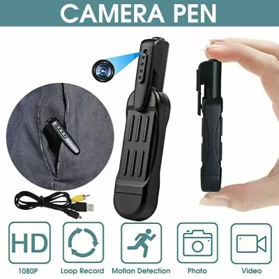 Portable Body Video Recorder Cam Hidden DVR 1080P HD Mini Pocket Pen Camera UK • $17.25