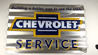 Chevrolet Corrugated Service Sign Reproduction 12  X 18  Metal Tin Aluminum Sign • £21.22