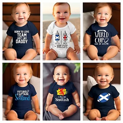 Scotland Babygrow Baby Vest Cute Custom Name Boys Girls Scottish Glasgow Gift • £13.99