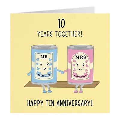 £4.25 • Buy 10th Anniversary Card - Tin Anniversary - Iconic - For Couples, Husband, Wife