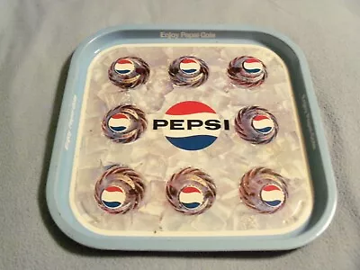 Vintage 1960's Ice Chest Enjoy Pepsi-Cola 13  Square Metal Advertising Tray • $12.95