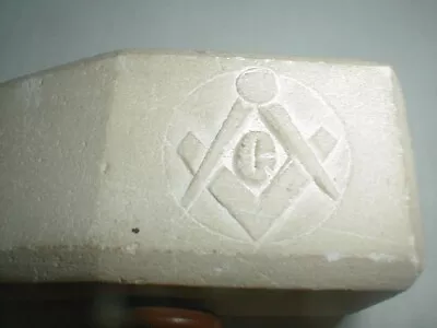 £28.70 • Buy VTG Free Mason Ceremonial Stone Head Gavel Mallet Hammer Fraternal Masonic Order