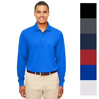 Core 365 Adult Pinnacle Performance Pique Long Sleeve Polo With Pocket M-88192P • $24.81