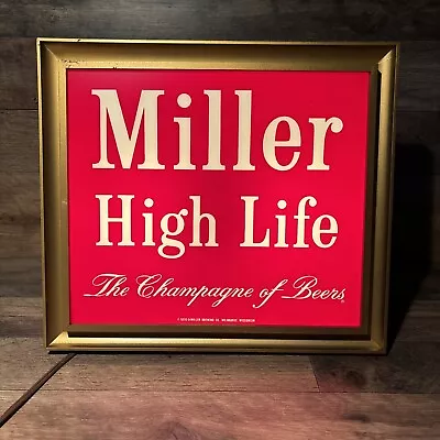 Vintage Miller High Life Beer Lighted Sign The Champagne Of Beers • $119