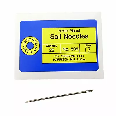 C.S. Osborne Pack Of 25 Triangular Point Sail Needles #509 Size 17 Gauge • $31.95