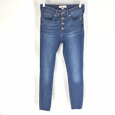 MADEWELL 9  Mid Rise Skinny Raw Hem Exposed Buttons Style M2236 Size 25 • $12.54