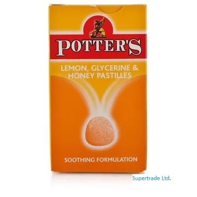 £15.49 • Buy Potter's Potters Lemon Glycerine & Honey Pastilles Soothing Formulation 45g X 6