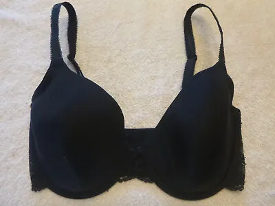 Wacoal Style 85340 Black French Garden Seamless UW Lace Wings Sz 34DD Bra (400) • $14