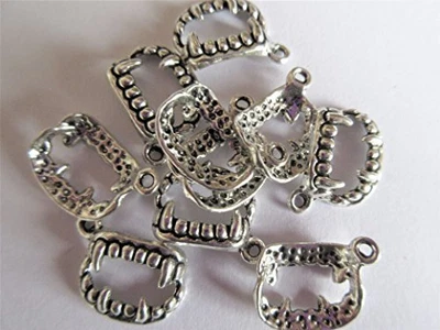 £1.99 • Buy Vampire Dracula Teeth Fangs Halloween Charms Pendants Beads 5 X Tibetan Silver