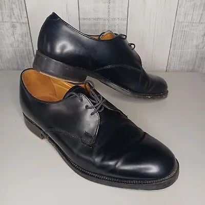 £30 • Buy Mens Vintage Sanders Oxford Shoes Size 8 Black Leather Lace Up Formal Dress
