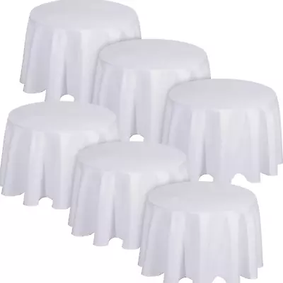 6 Pack 60 Inch Round Tablecloth Suitable For 20-48 Inch Round Tables Reusable Wa • $24.87