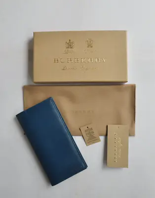Authentic BNIB BURBERRY Cavendish Leather Continental Mens/Womens Wallet IN Blue • $525