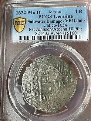 Atocha Dated 1622 Mel Fisher Coa &tag Mexico 4 Reales Pcgs Pirate Silver Coins • $12500