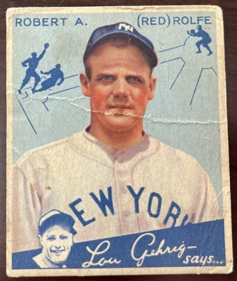 $34.95 • Buy 1934 Goudey #94 Red Rolfe - High Number - Low Grade Creased (JD-03-39)