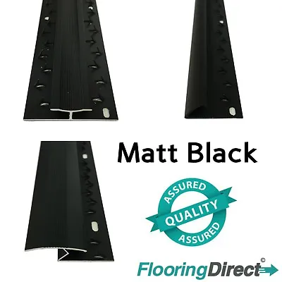 £6.94 • Buy Matt Black Carpet Tile Laminate Threshold Metal Cover Strip - Flooring Door Bar