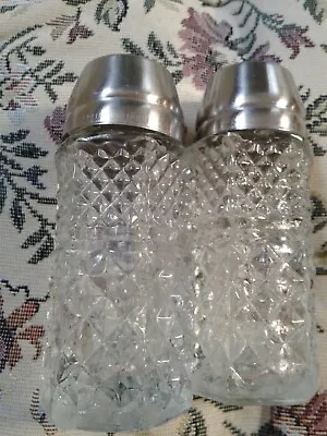 Vintage Clear Crystal Glass4  Salt & Pepper Shakers  • $15.10
