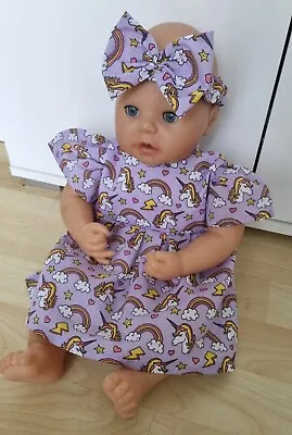 SALE Baby Annabell Or 17 To 19 Inch Dolls 2 Piece Lilac Unicorn Dress Set (65) • £6.99