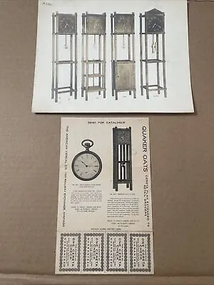 Antique Mission Oak Hall Grandfathers Clock Advertising Sheets Quaker Oats  • $21.99