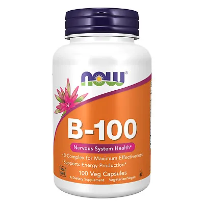 NOW FOODS Vitamin B-100 - 100 Veg Capsules • $17.94