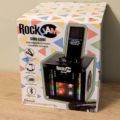 RockJam Singcube Karaoke Machine 5W Rechargeable Bluetooth 2 Mics Party Cube • £29.99