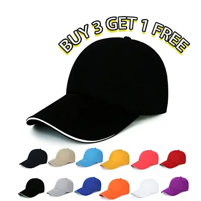 Plain Baseball Cap For Men And Women Strapback Closure Adjustable Hat Polo Style • $5.98