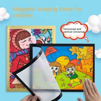 Adhesive Back Photo Frame A4A3 Paper Holder Convenient Magnetic Frame  Wall • £10.83