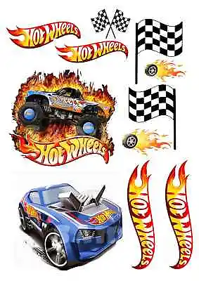 🍰HOT WHEELS LOGO🍰 Edible Cake Decoration Toppers Icing • £3.89