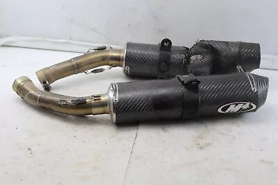 04 05 06 Yamaha R1 M4 Carbon Fiber Exhaust Pipe Mufflers Slip On - *damaged* • $149.95