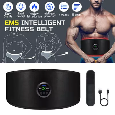 EMS Abdominal Muscle Toning Belt Trainer ABS Stimulator Toner Belt Rechargeable  • $20.99