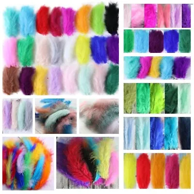 Super Fluffy Turkey Marabou Feathers All Colours 50-100pcs 36 Colours- NEW MIXES • £5.99