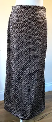 Women's Velvet Valour Skirt Size 10 Straight Maxi Elasticated Waist Geometric • £8.50