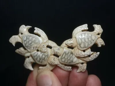 £21.60 • Buy Collection Old Chinese Tibet Hand-carved Lovely Turtle Statue Pendant Netsuke