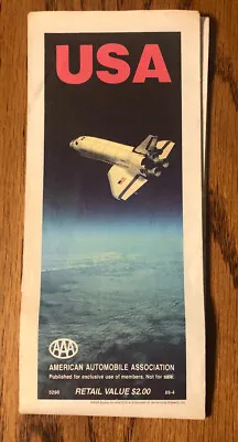 Vintage AAA USA Map  1989 - NASA Space Shuttle Cover ~ AAA • $3.25
