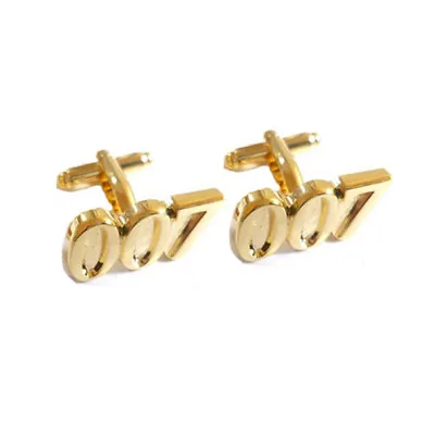 £4.99 • Buy Stylish Men's Women's 007 Gold Cufflinks For Wedding