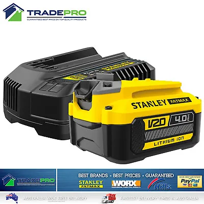 Stanley® Fatmax Genuine 18V V20 4.0Ah Li-Ion Battery & Charger Kit Rechargeable • $169