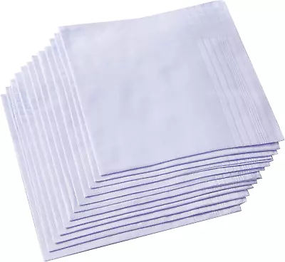 Ricosky Men'S Pure White 100% Cotton Handkerchief • $19.99