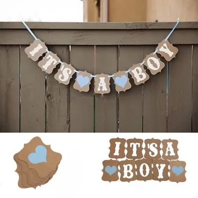 IT'S A BOY / IT'S A GIRL Rustic Baby Shower Bunting Banner Party Garland Sign • £2.99