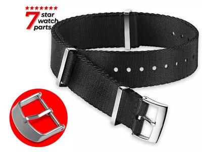 NATO Watch Strap Band DIVERS G10 Military NYLON Fabric Army Men’s Black NEW • £7.49