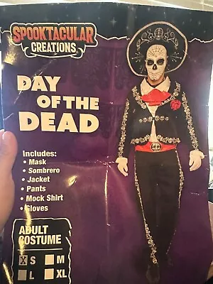 Men`s Day Of The Dead Halloween Costume Adult Mariachi Sugar Skull Suit Adult • $44.99